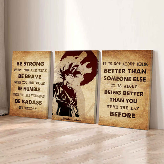 Be Better Than Yesterday – DRB VGT Mindset | 3-Piece Motivational Canvas Wall Art