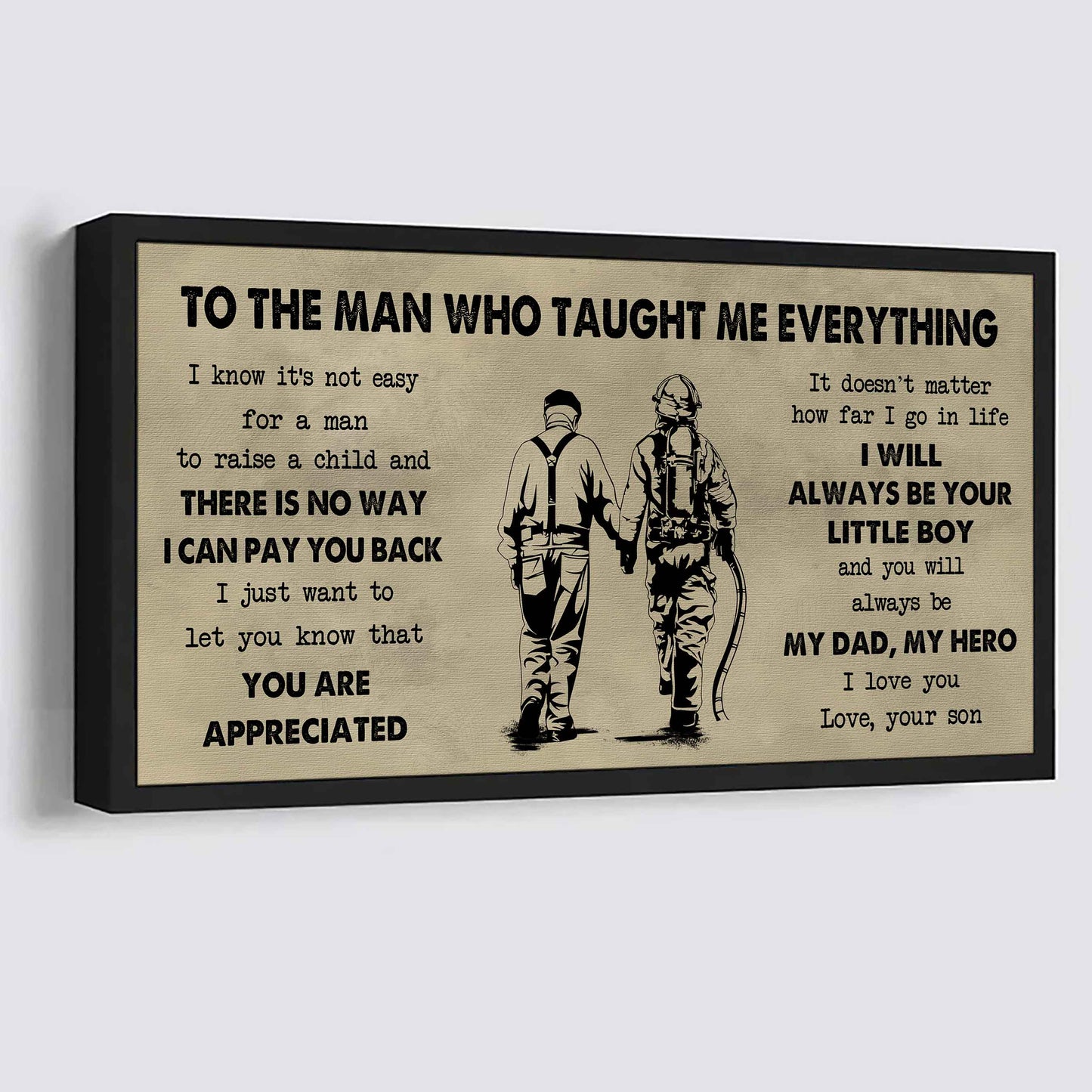 DRB Poster Horizontal Canvas To My DRB Dad I Know It's Not Easy To Raise A Child I Will Always Be Your Little Boy Gift From Son To Dad