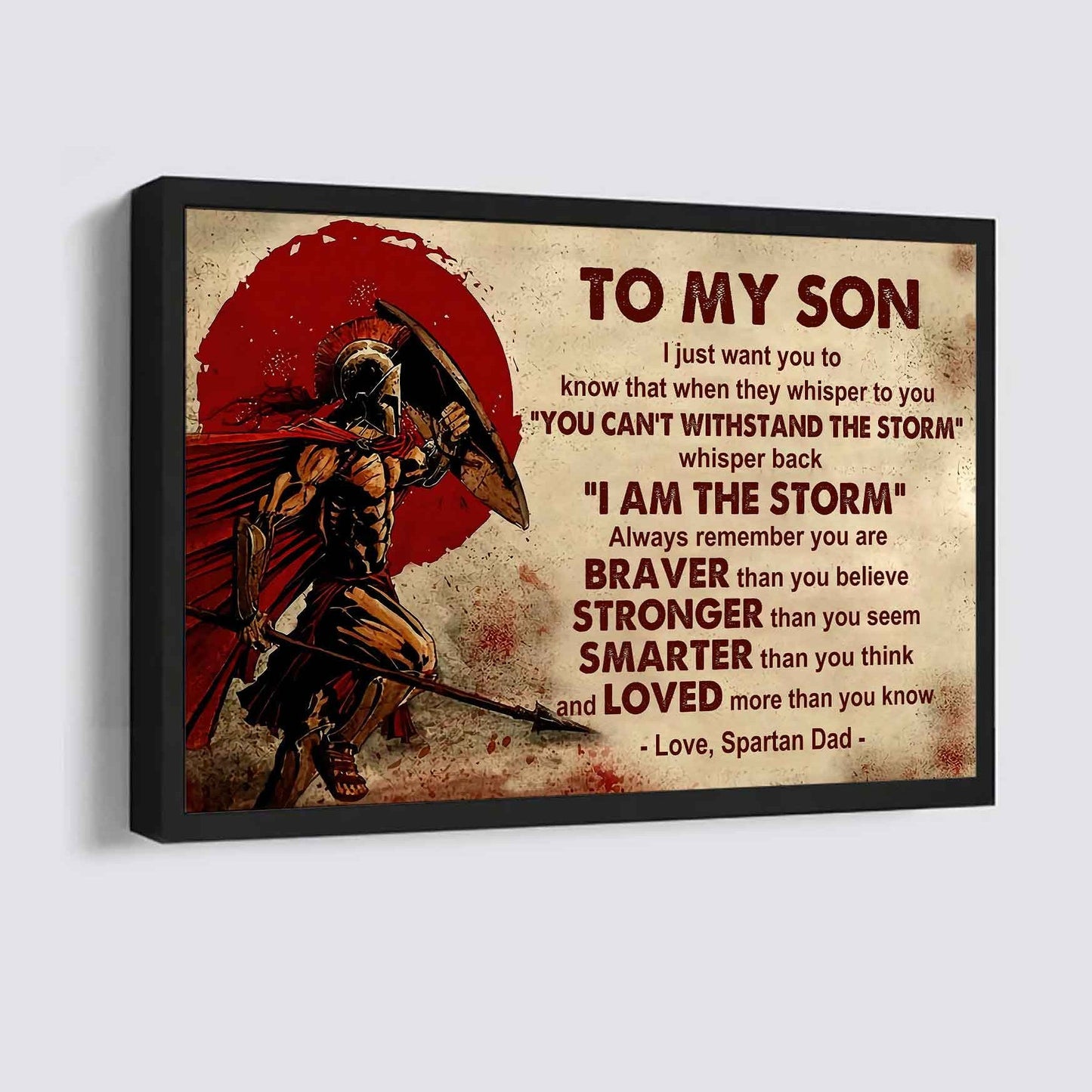 New Version Warrior Poster Canvas Whisper Back I'm The Storm From Dad To Son Gift For Your Son