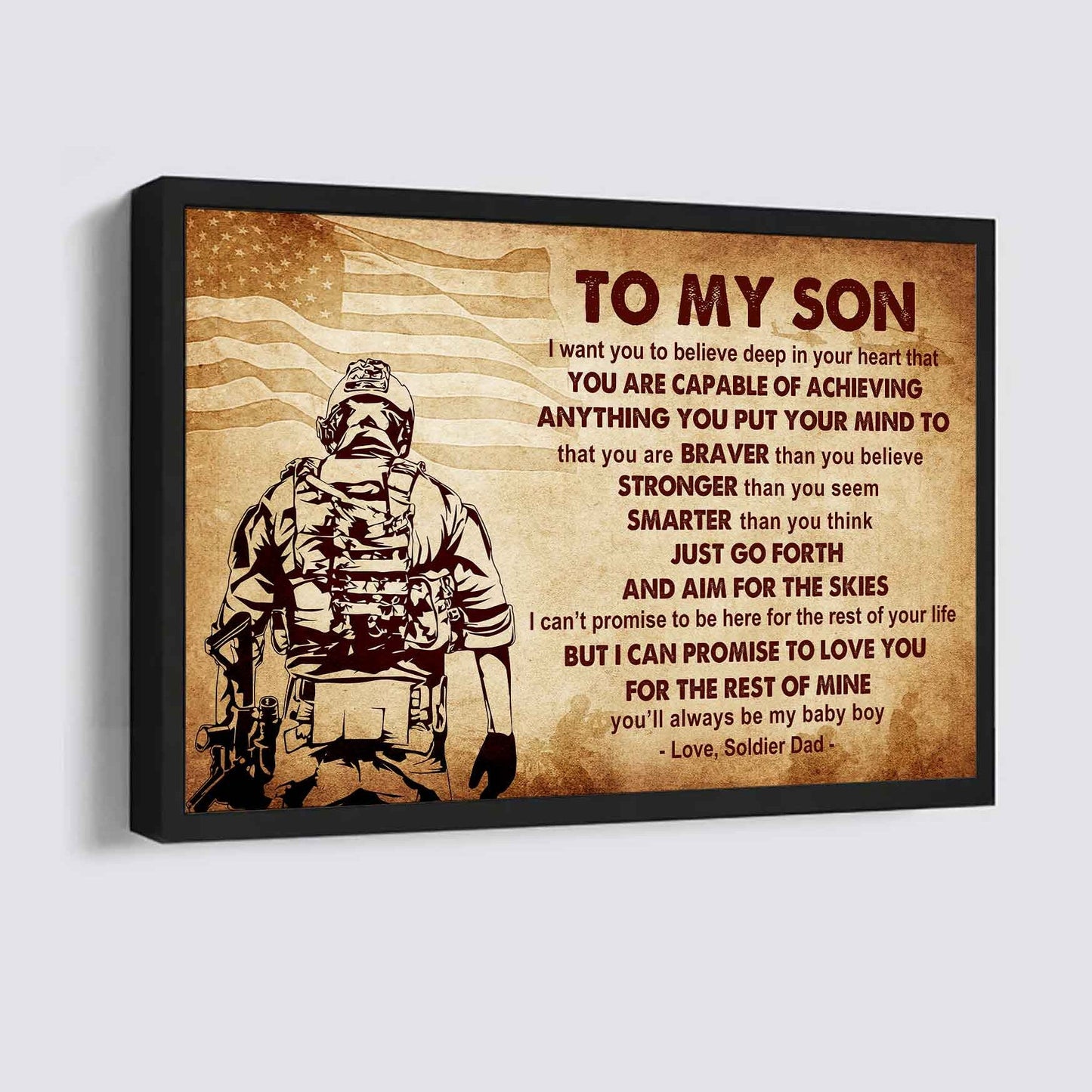 New Version Warrior Poster Canvas Just Go Forth And Aim For The Skies From Dad To Son Gift For Your Son