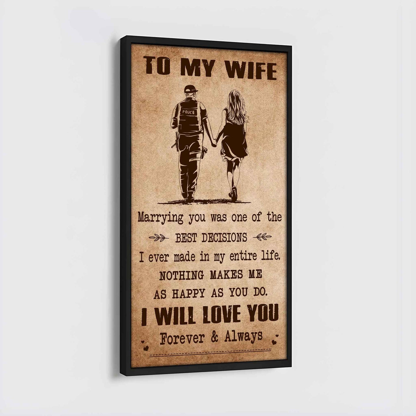 Family Poster Canvas To My Wife Marrying You Was One Of The Best Decisions - I Will Love You Forever And Always Gift For Your Wife