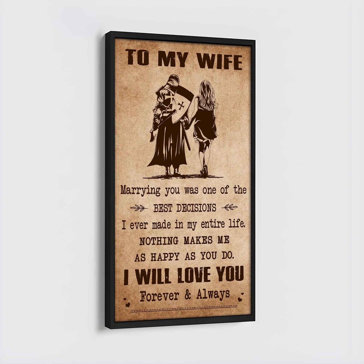 Family Poster Canvas To My Wife Marrying You Was One Of The Best Decisions - I Will Love You Forever And Always Gift For Your Wife