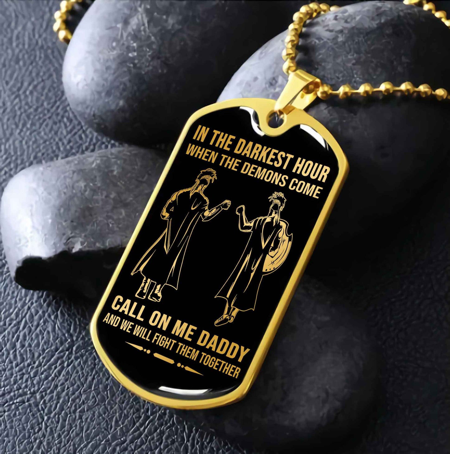 DRB PC Military Chain Silver Plated 18K Gold Plated Call On Me Daddy Gift For Your Dad