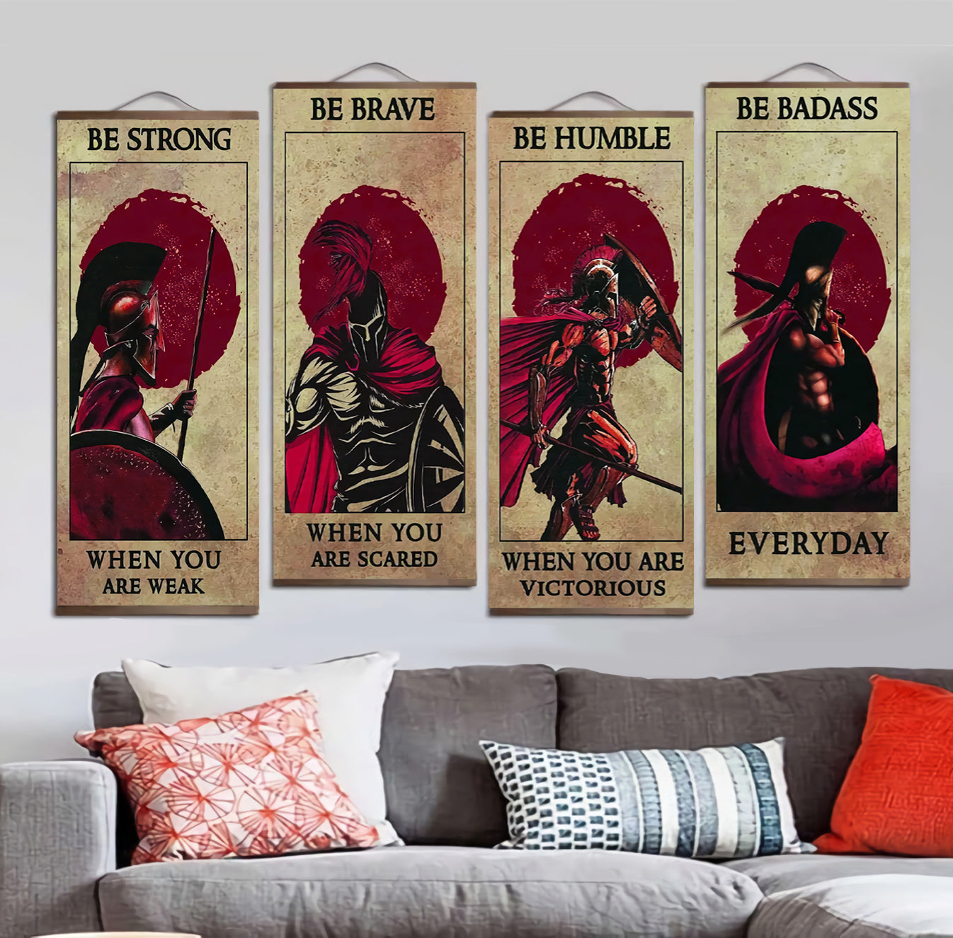 Samurai hanging canvas be strong be brave