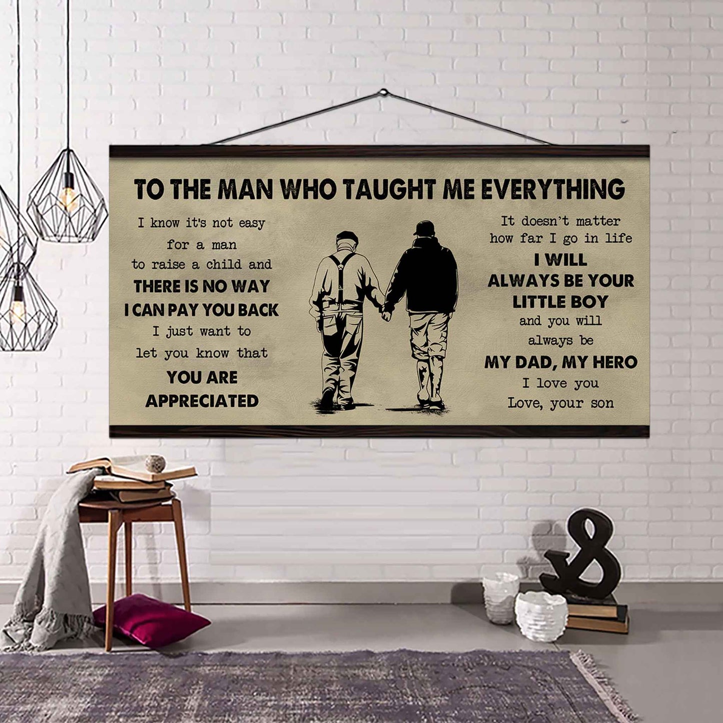 DRB Poster Horizontal Canvas To My DRB Dad I Know It's Not Easy To Raise A Child I Will Always Be Your Little Boy Gift From Son To Dad