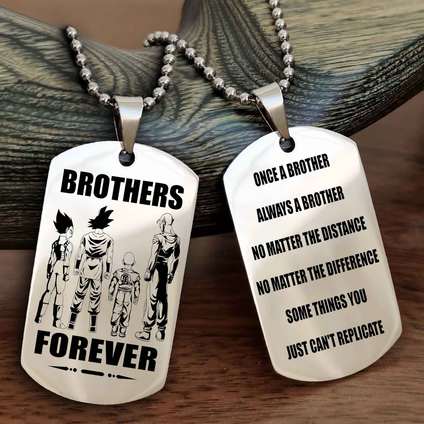 DRB Customizable engraved dog tag double sided gift from brother - Brother Forever Once A Brother Always A Brother