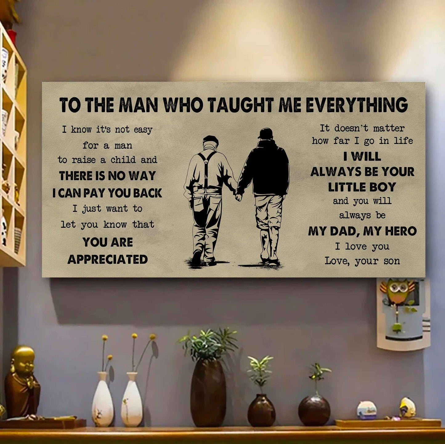 DRB Poster Horizontal Canvas To My DRB Dad I Know It's Not Easy To Raise A Child I Will Always Be Your Little Boy Gift From Son To Dad