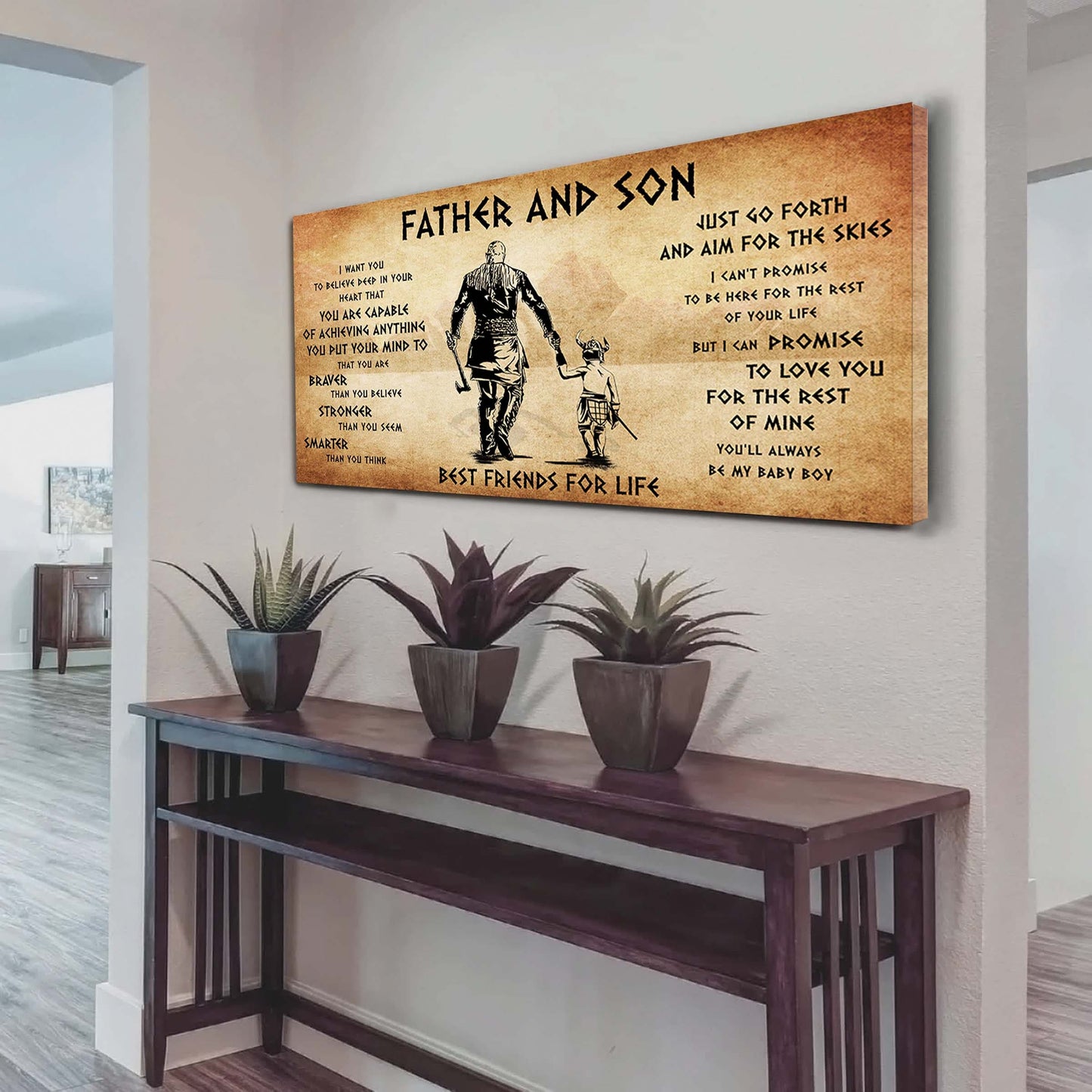 Vikings Father And Son Best Friends For Life - That You Are Braver Than You Believe Poster Canvas Gift For Son From Father