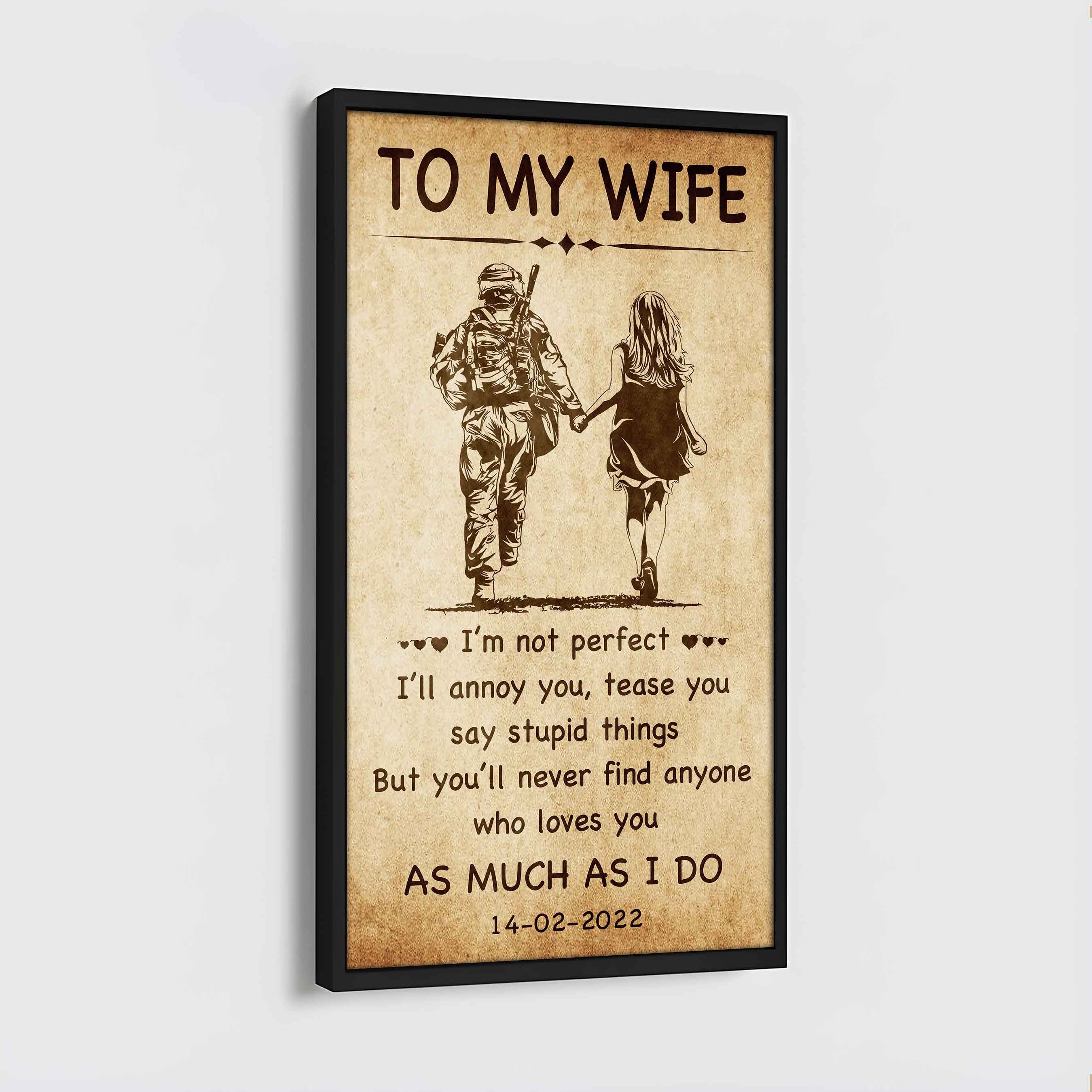 Family Poster Canvas To My Wife - I Am Not Perfect