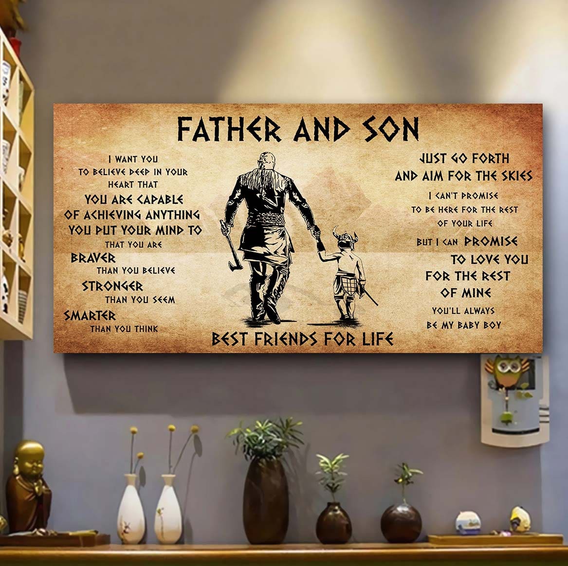 Vikings Father And Daughter Best Friends For Life - That You Are Braver Than You Believe Poster Canvas Gift For Daughter From Father