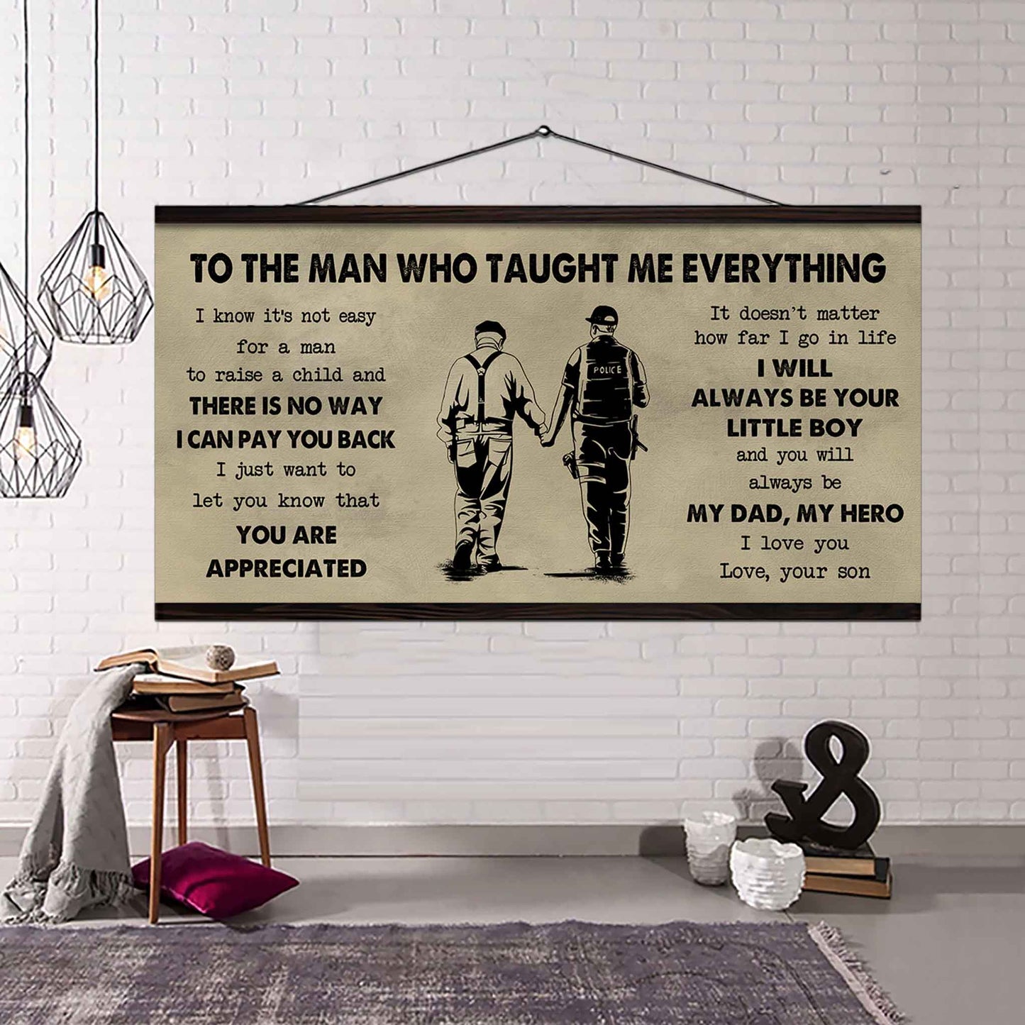 DRB Poster Horizontal Canvas To My DRB Dad I Know It's Not Easy To Raise A Child I Will Always Be Your Little Boy Gift From Son To Dad