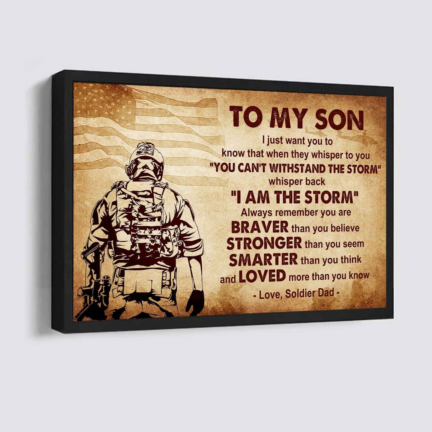 New Version Warrior Poster Canvas Whisper Back I'm The Storm From Dad To Son Gift For Your Son