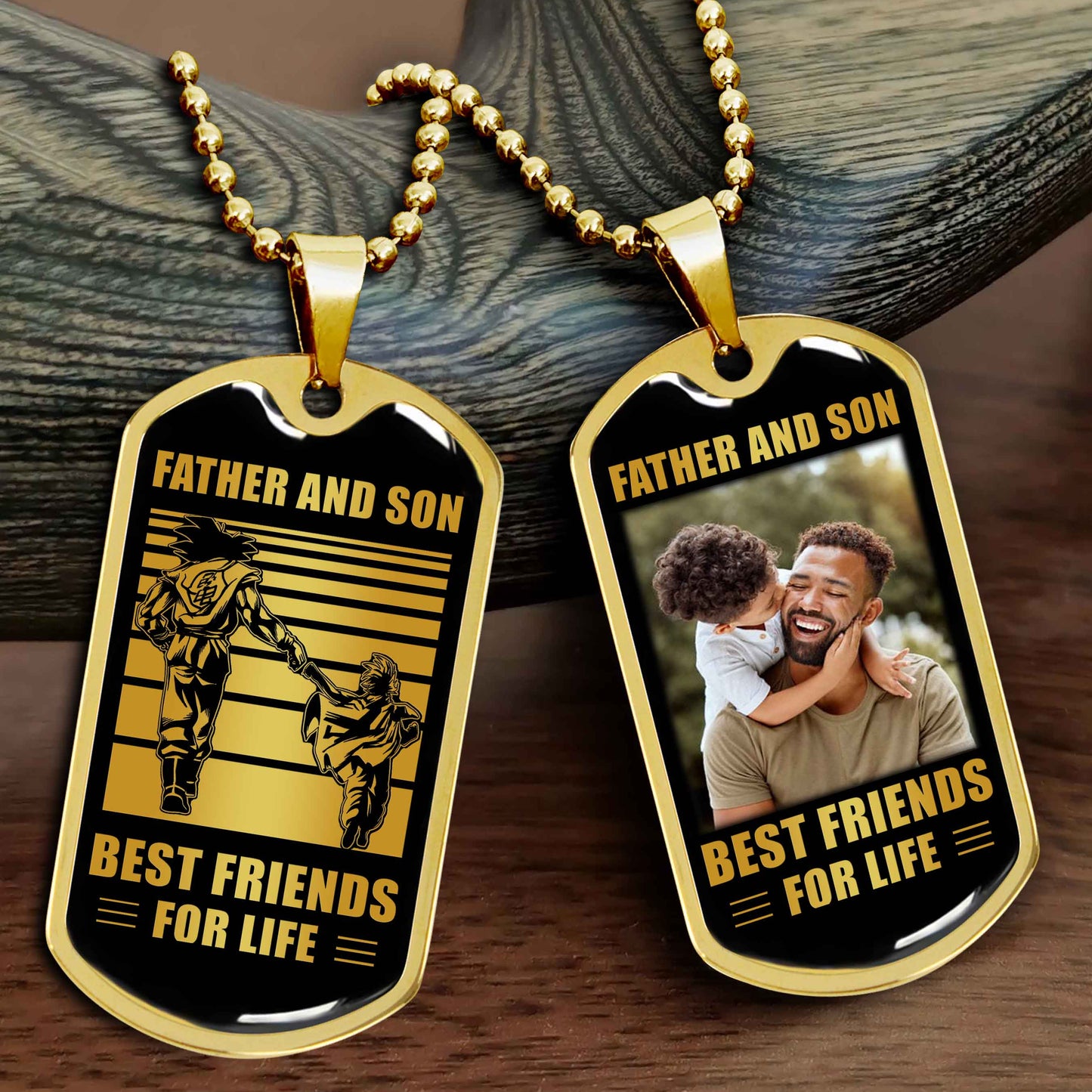 Military Chain Silver Plated 18K Gold Plated Father And Son Best Friend For Life Gift For Your Son