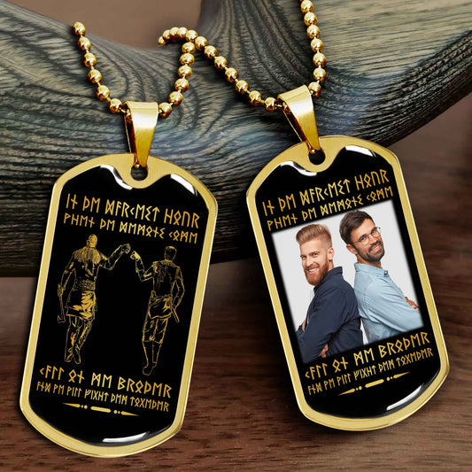 Viking-Military Chain (18K Gold Plated)-gifts from brother, n the darkest hour, When the demons come call on me brother and we will fight them together