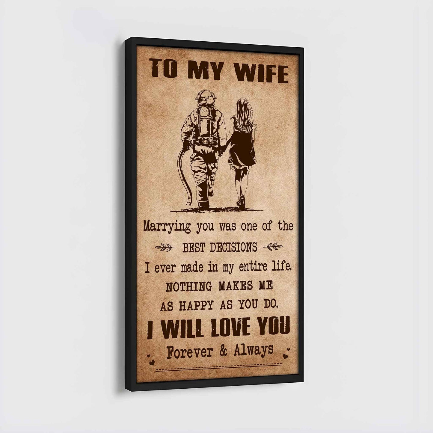 Family Poster Canvas To My Wife Marrying You Was One Of The Best Decisions - I Will Love You Forever And Always Gift For Your Wife
