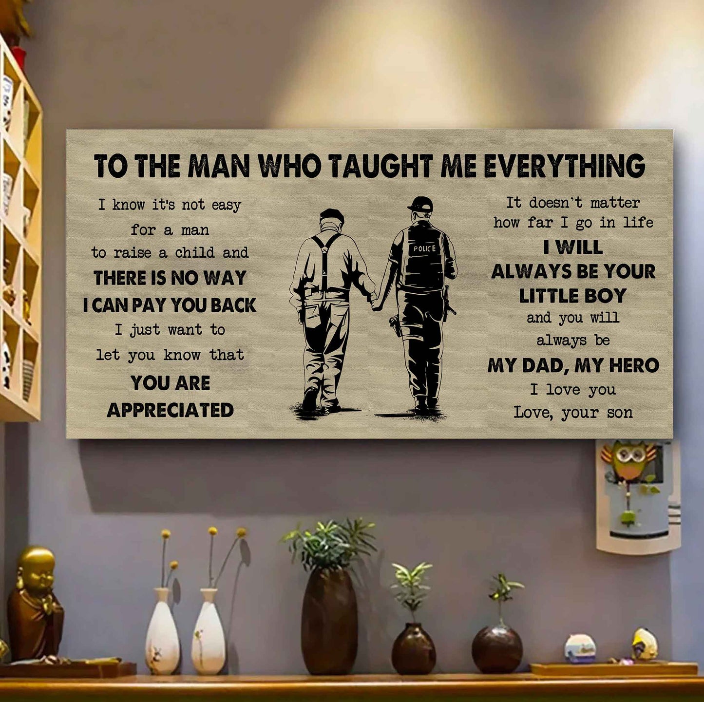 DRB Poster Horizontal Canvas To My DRB Dad I Know It's Not Easy To Raise A Child I Will Always Be Your Little Boy Gift From Son To Dad
