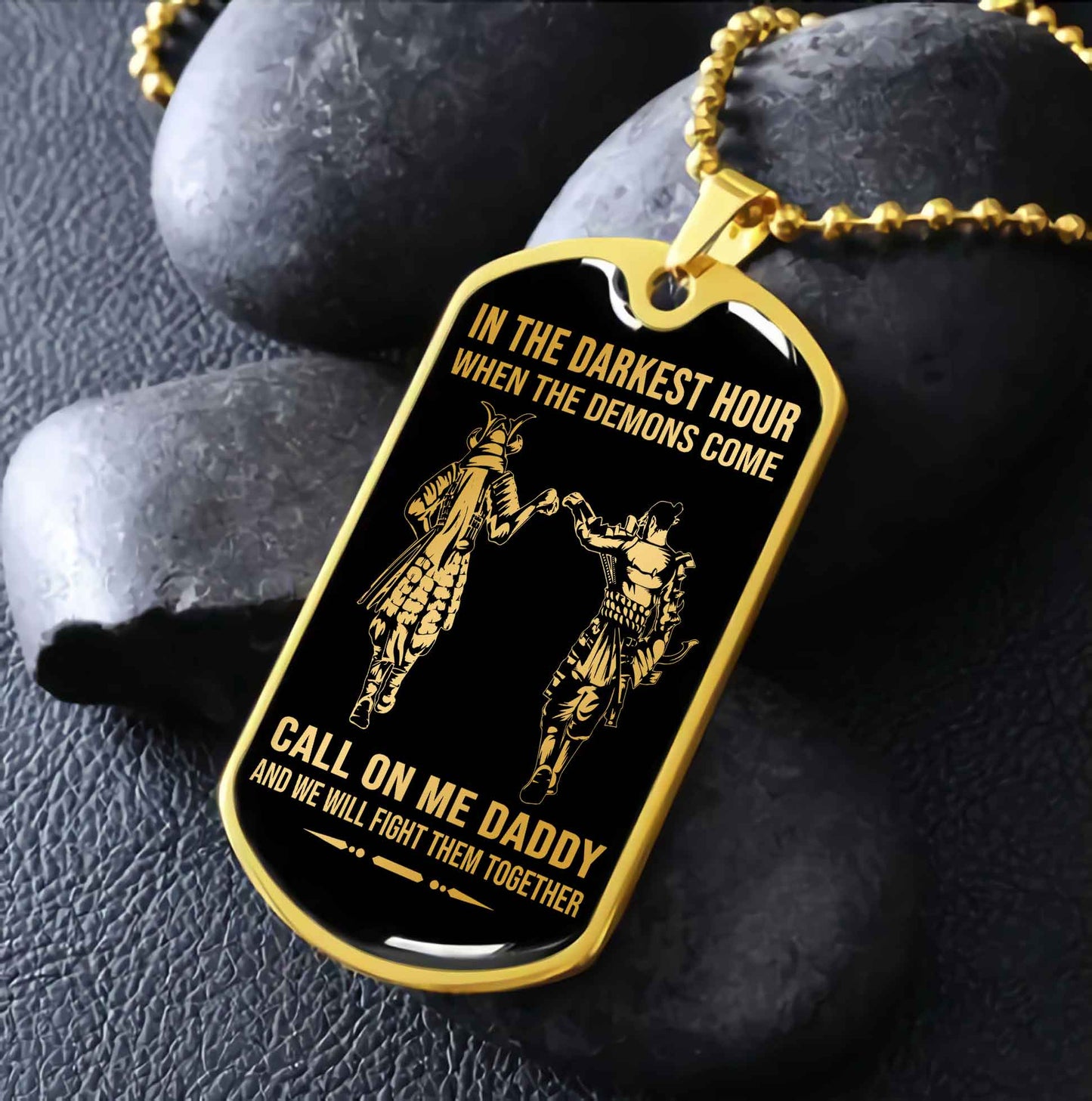 DRB PC Military Chain Silver Plated 18K Gold Plated Call On Me Daddy Gift For Your Dad
