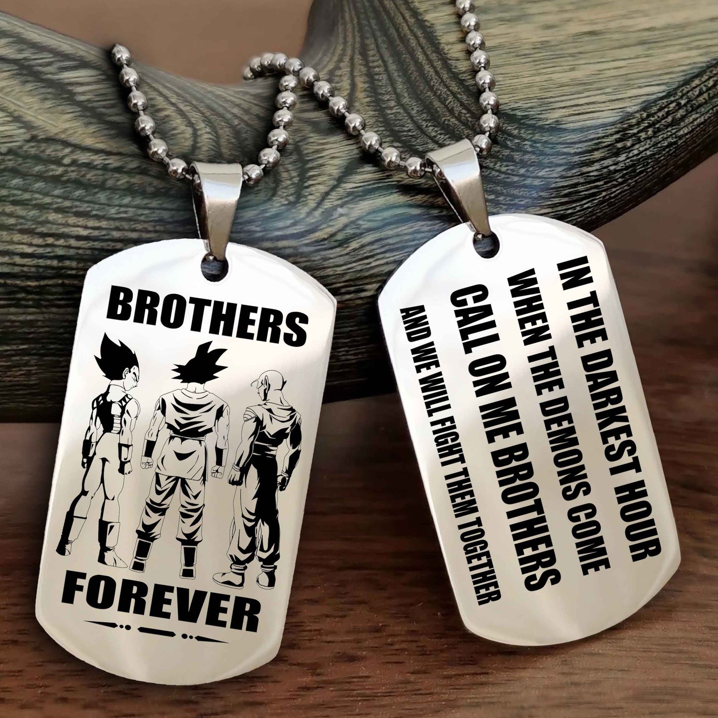 Viking Engraved Double Sided Dog Tag Call On Me Brother NAG Brothers Forever We Will Fight Them Together