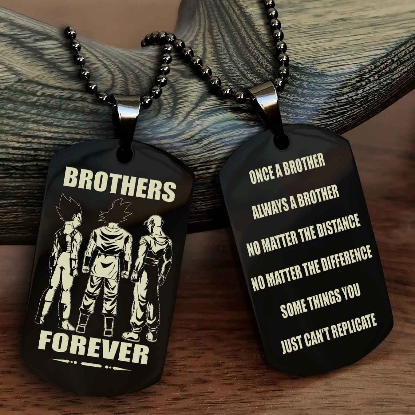 Viking Customizable engraved dog tag double sided gift from brother - Brother Forever Once A Brother Always A Brother
