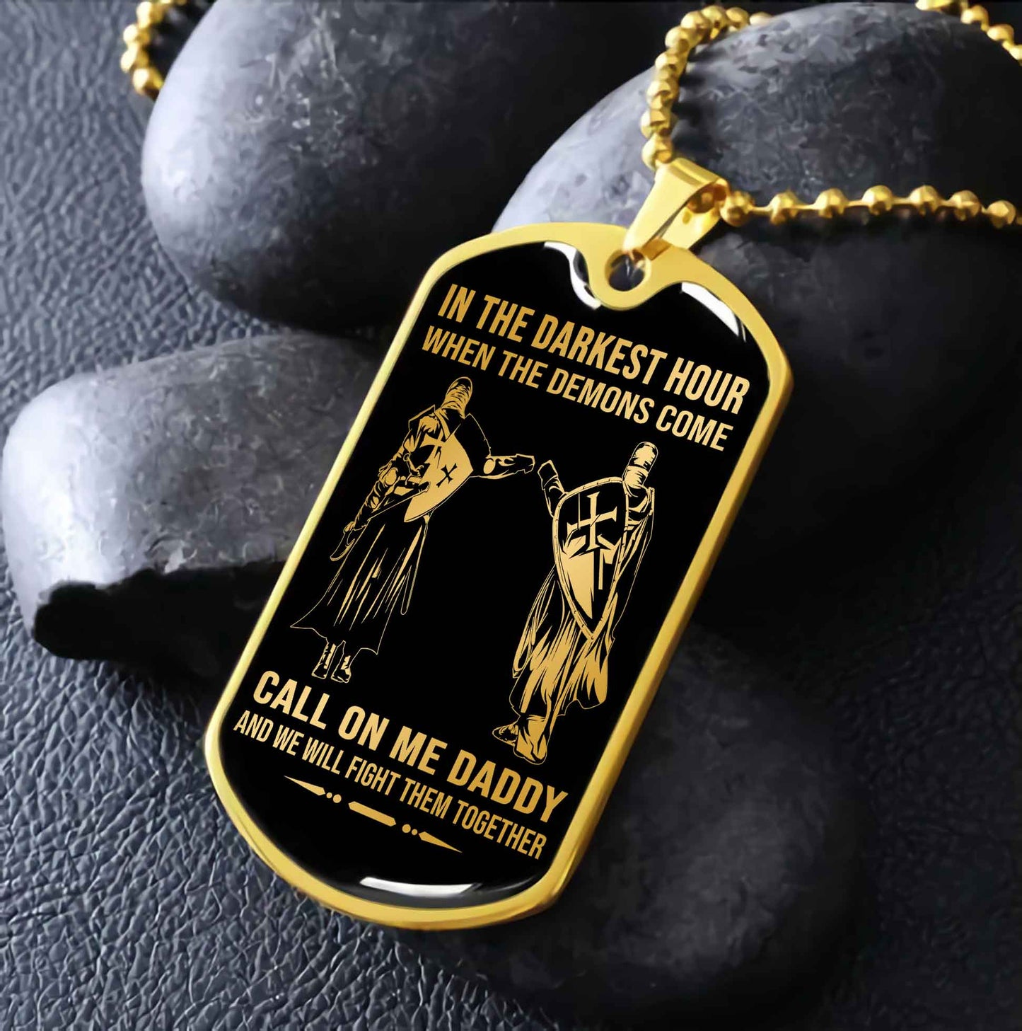 DRB PC Military Chain Silver Plated 18K Gold Plated Call On Me Daddy Gift For Your Dad