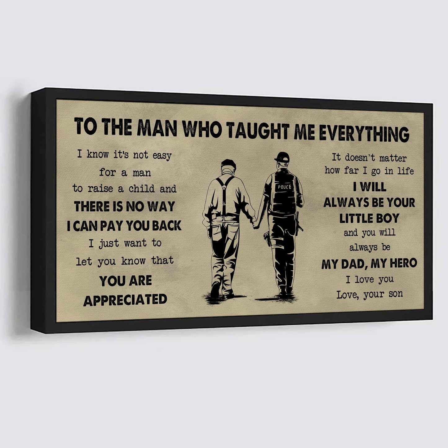 DRB Poster Horizontal Canvas To My DRB Dad I Know It's Not Easy To Raise A Child I Will Always Be Your Little Boy Gift From Son To Dad