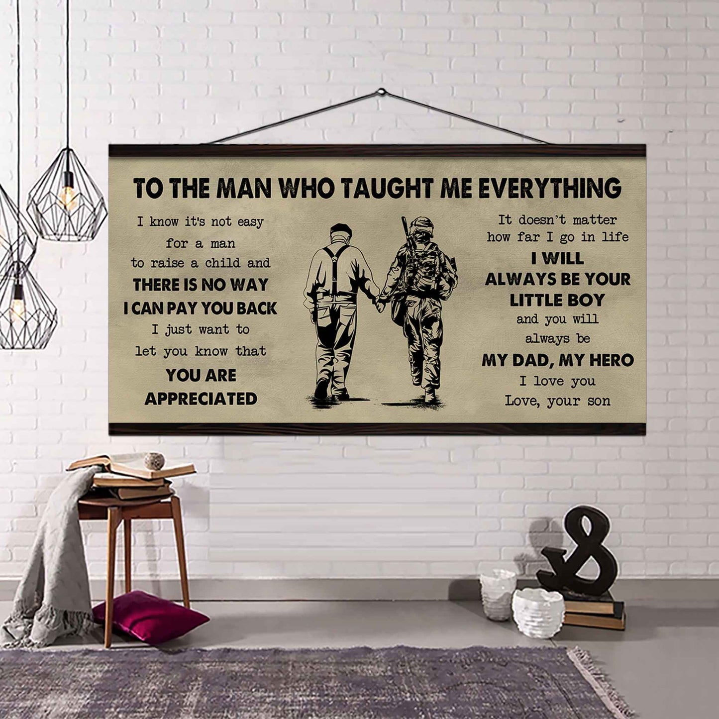 DRB Poster Horizontal Canvas To My DRB Dad I Know It's Not Easy To Raise A Child I Will Always Be Your Little Boy Gift From Son To Dad