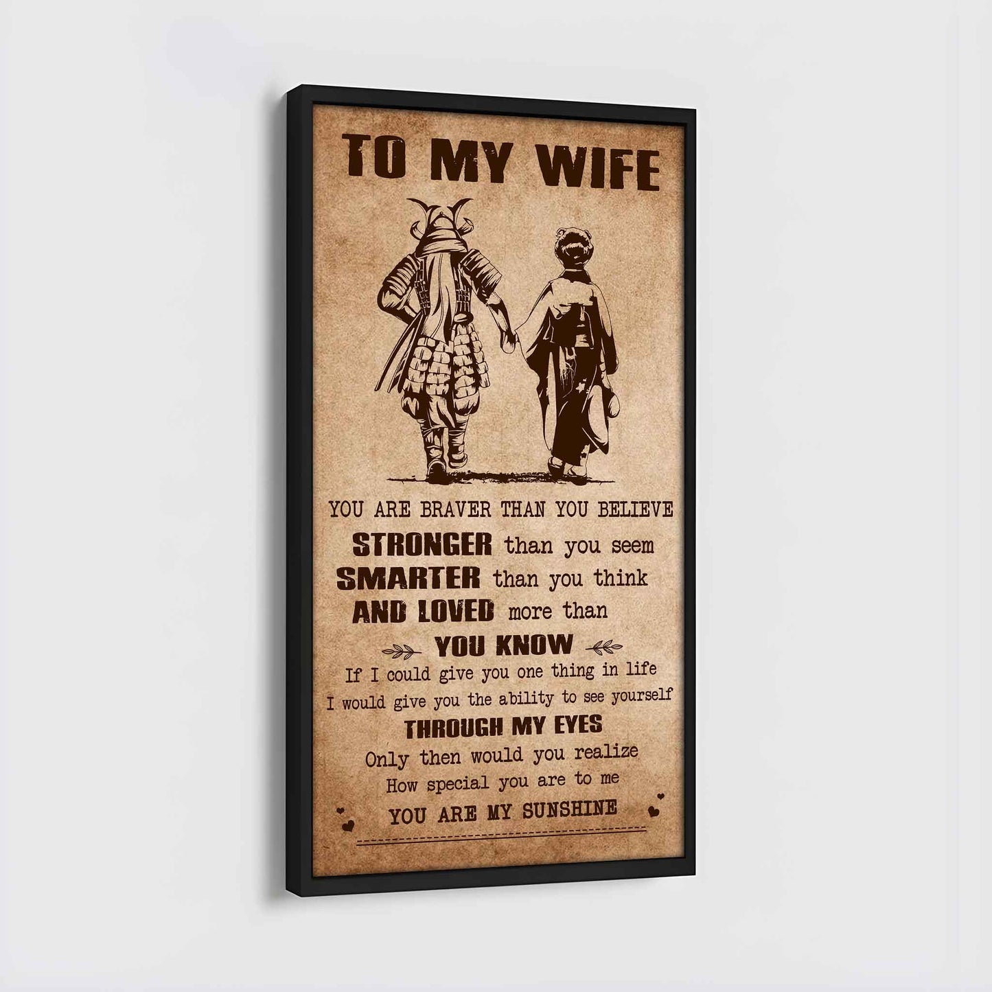 Family Poster Canvas You Are Braver Than You Believe - You Are My Sunshine Gift For Your Wife