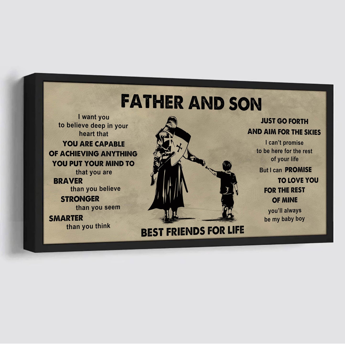 Family photo upload Father And Son Best Friends For Life - That You Are Braver Than You Believe Poster Canvas Gift For Son From Father