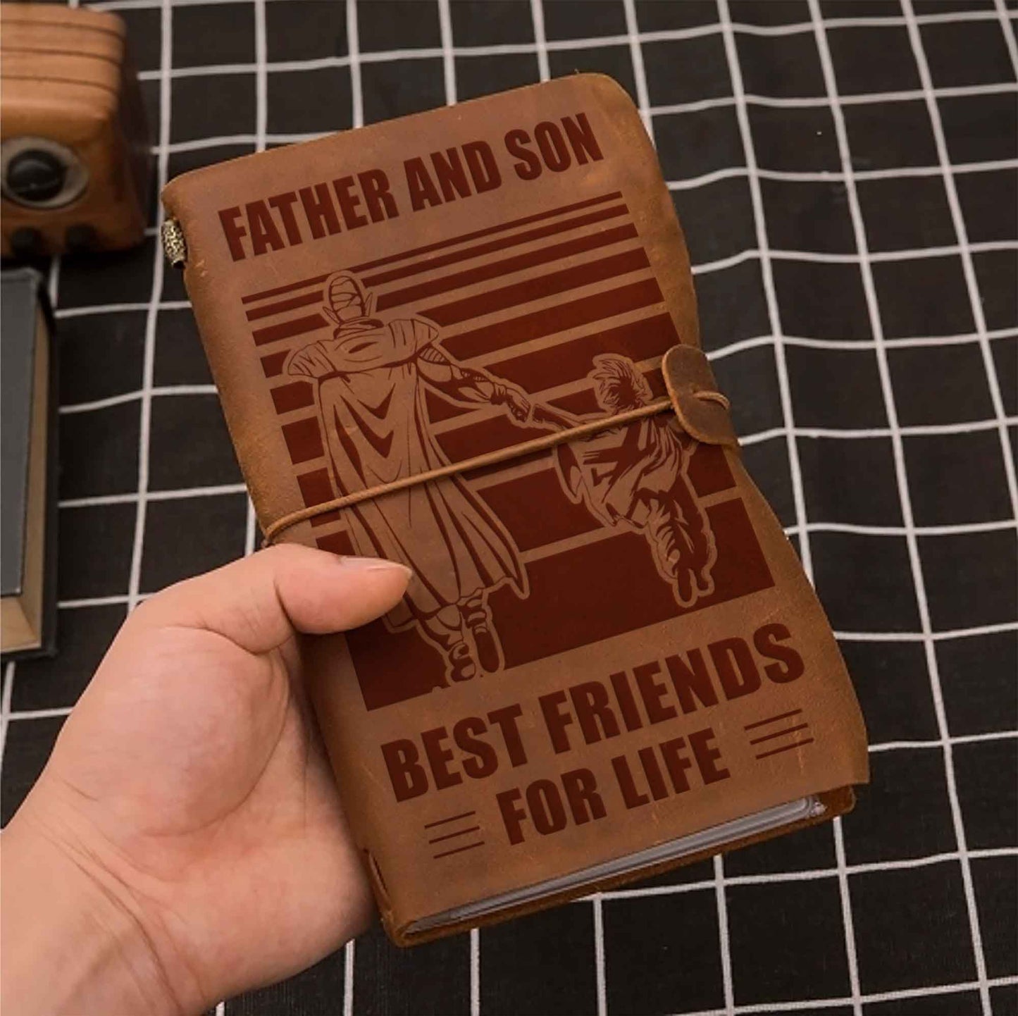 Family Customizable vintage journal notebook, Father And Son Best Friend For Life Vintagegift For Father Day