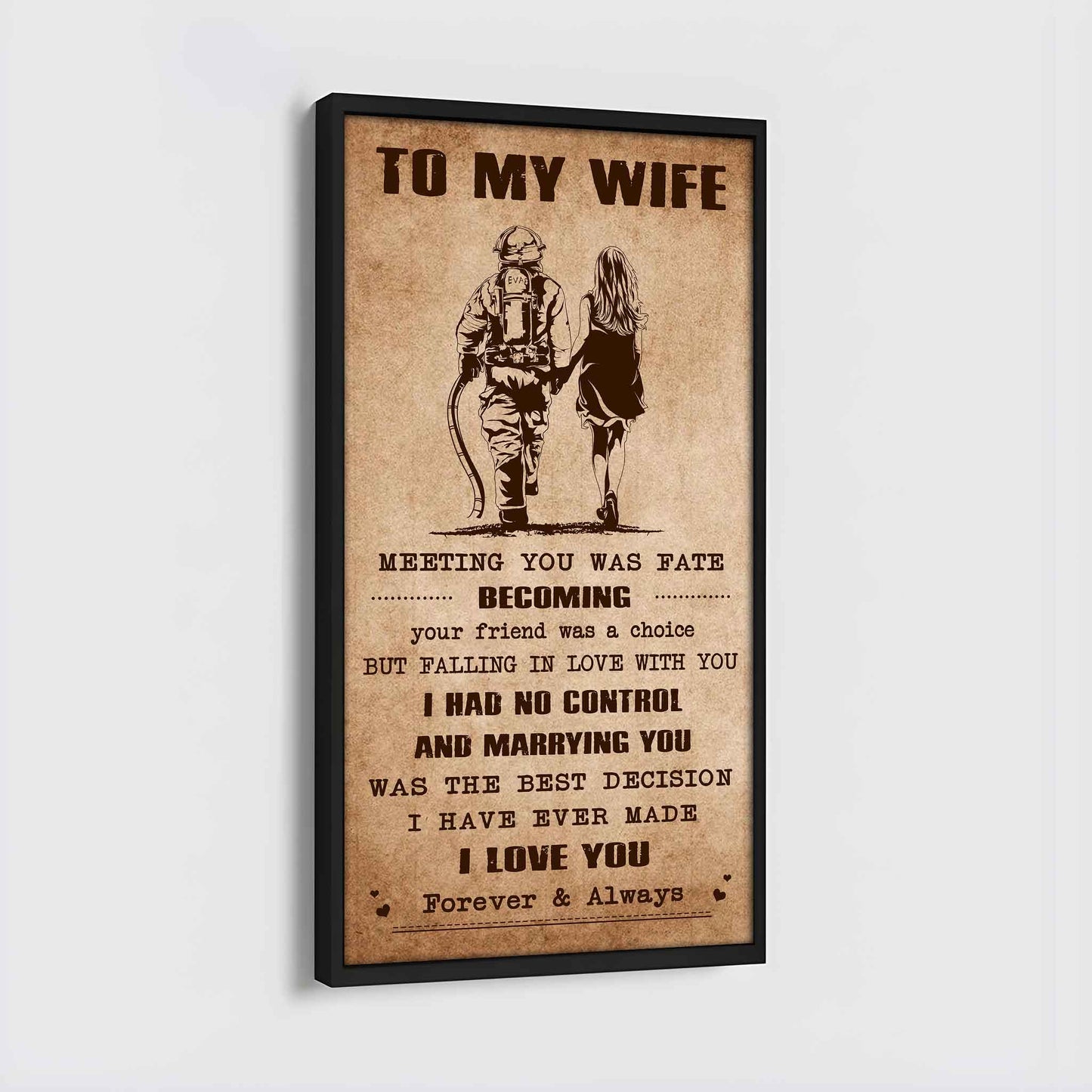 DRB VGT- Poster Canvas To My Wife Meeting You Was Fate - I Love You Forever And Always Gift For Your Wife