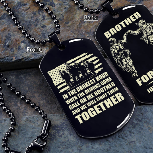 Soldier double side dog tag call on me brother and 4th of July day gifts