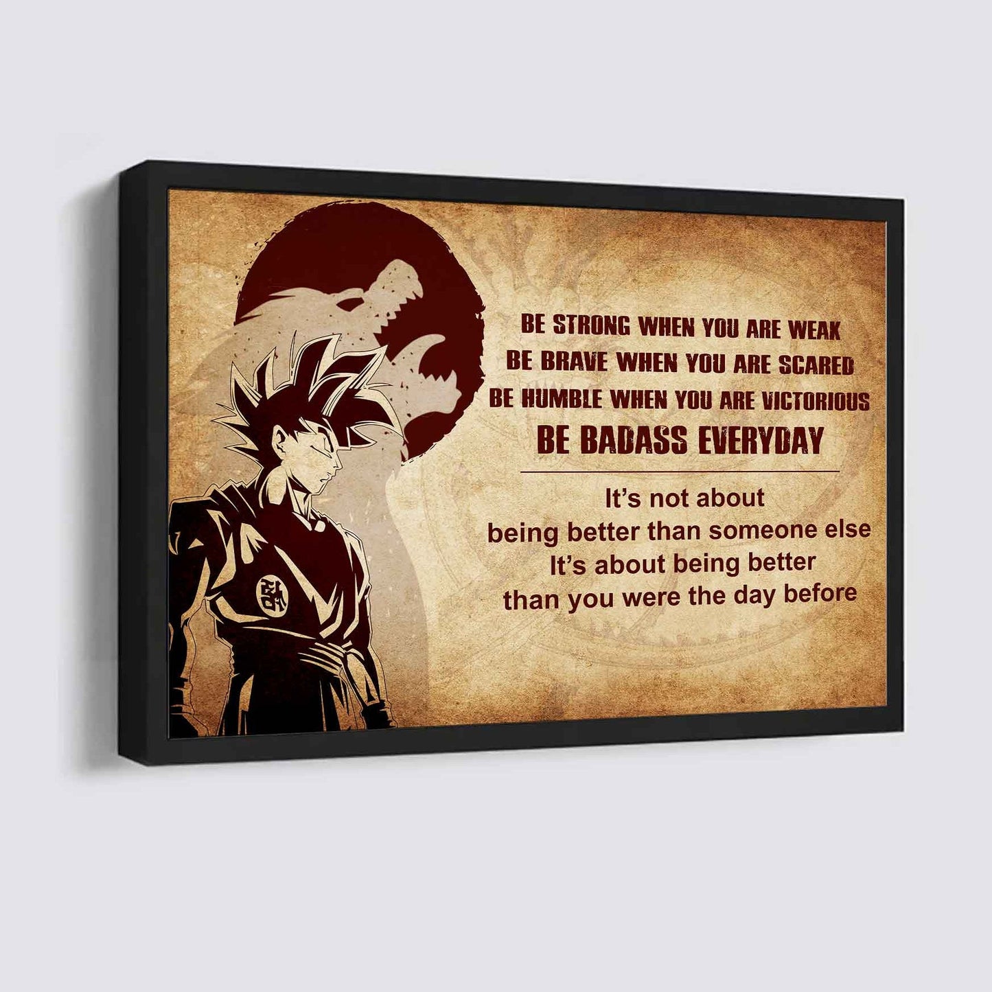 New Version Warrior Poster Canvas Be Strong When You Are Weak Be Badass Everyday-Motivational Quotes