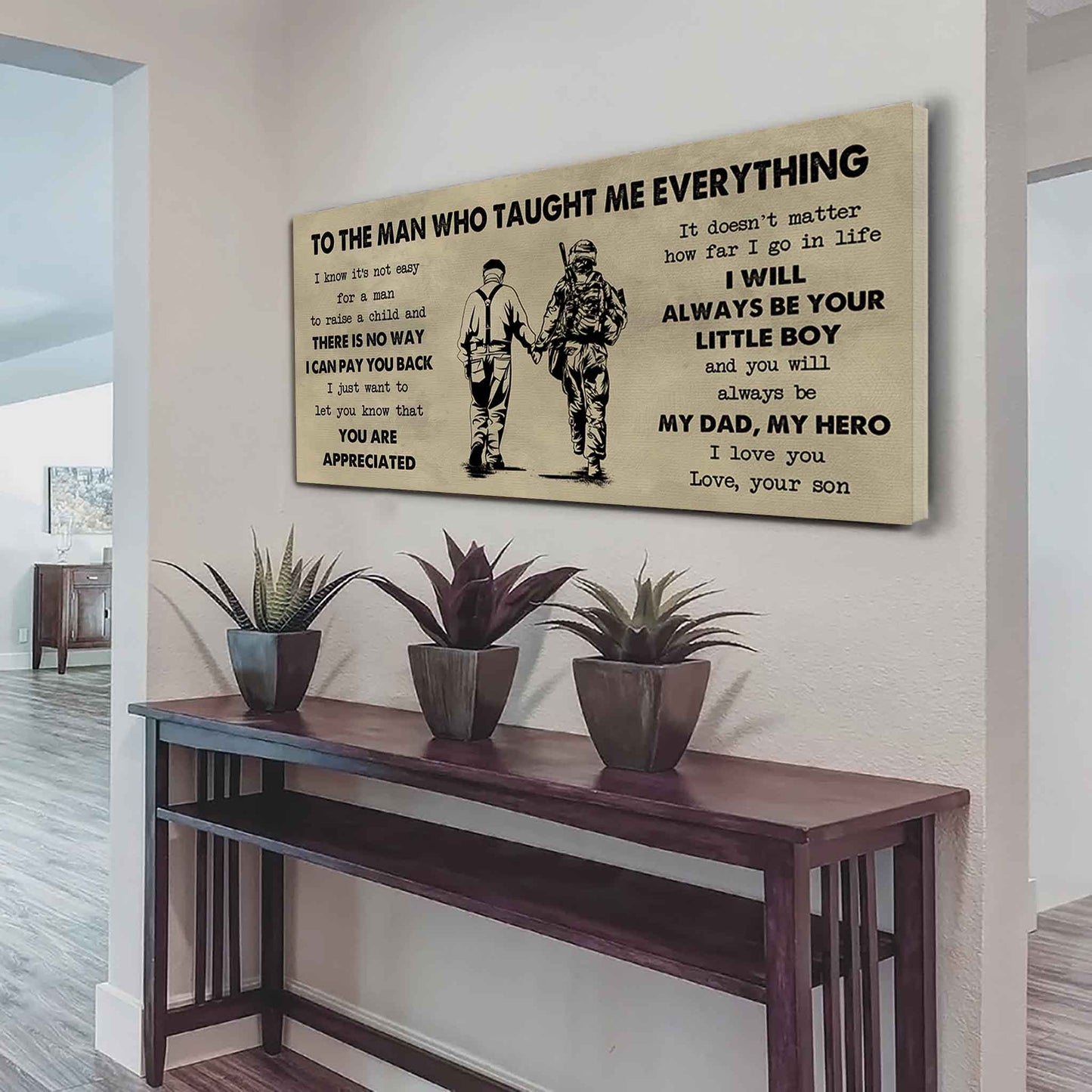 DRB Poster Horizontal Canvas To My DRB Dad I Know It's Not Easy To Raise A Child I Will Always Be Your Little Boy Gift From Son To Dad