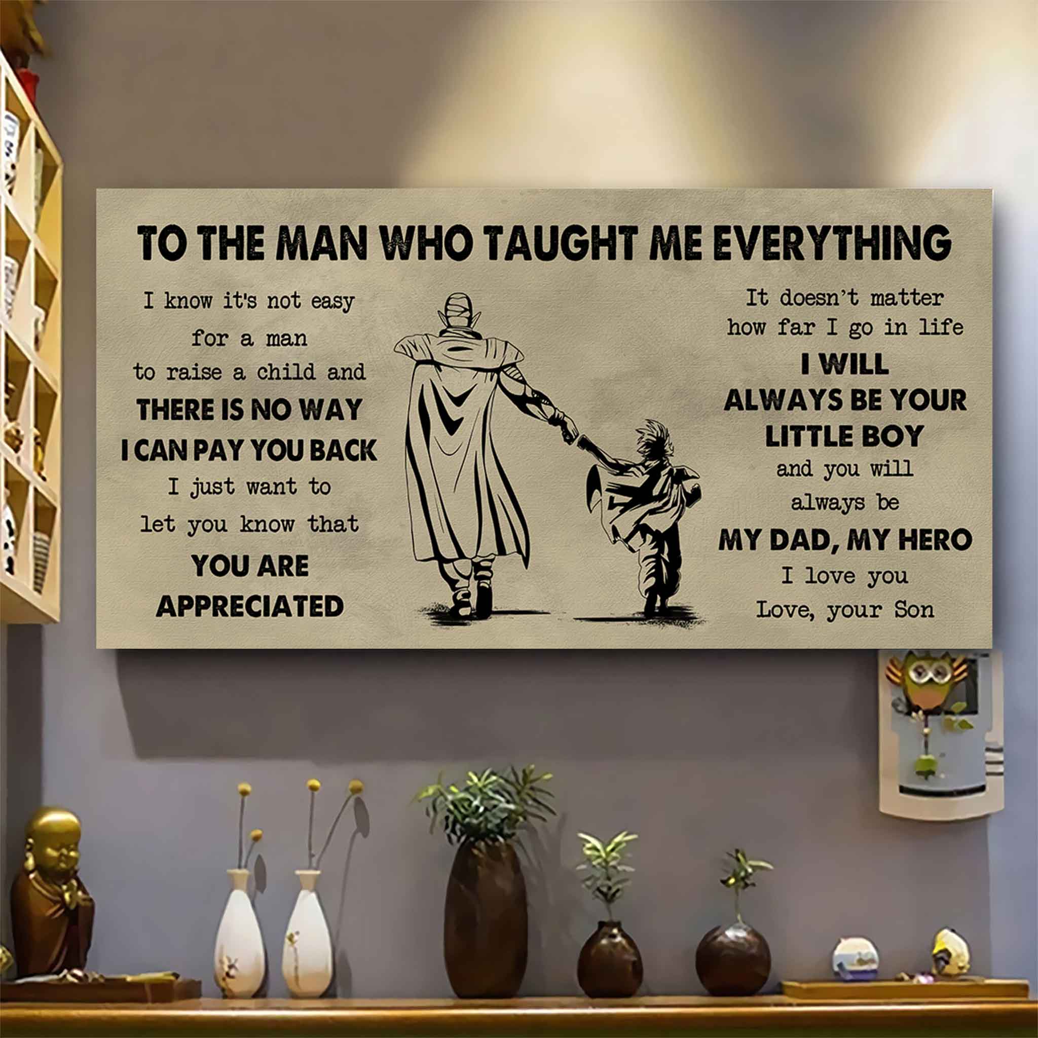 Sport-Family To The Man Who Taught Me Everything - You Will Always Be My Hero Poster Canvas Gift For Father - Photo Upload