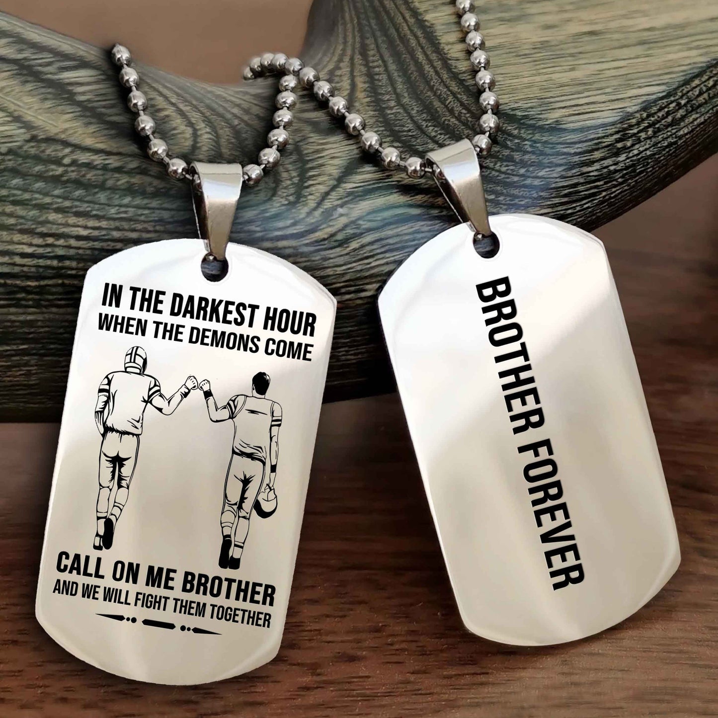 DRB Customizable engraved black dog tag double sided gift from brother, brother forevers NAG