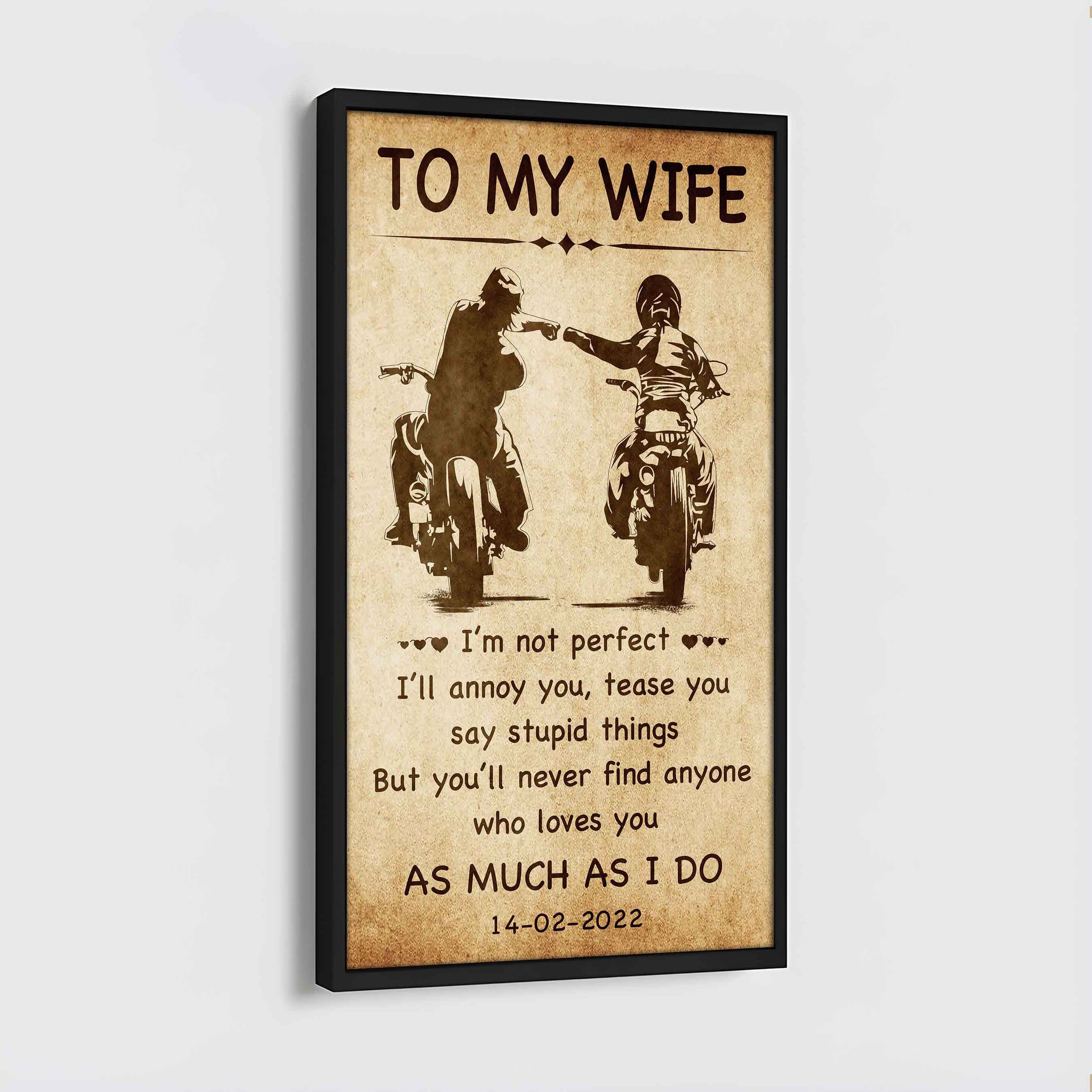 Family Poster Canvas To My Wife - I Am Not Perfect