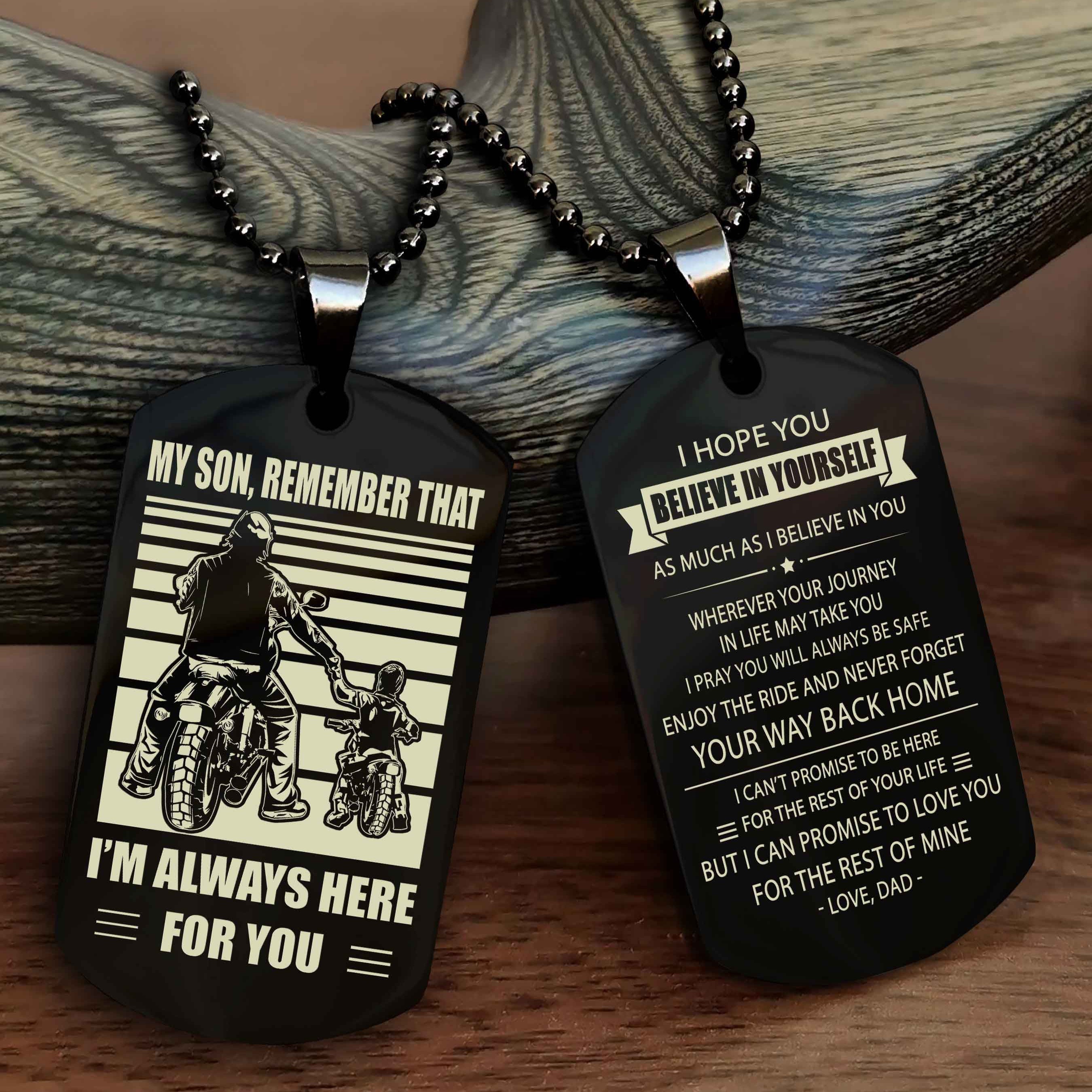 Viking Personalized Double Sided Dog Tag My Son Remember That I Will Always Here Never Forget Your Way Back Home
