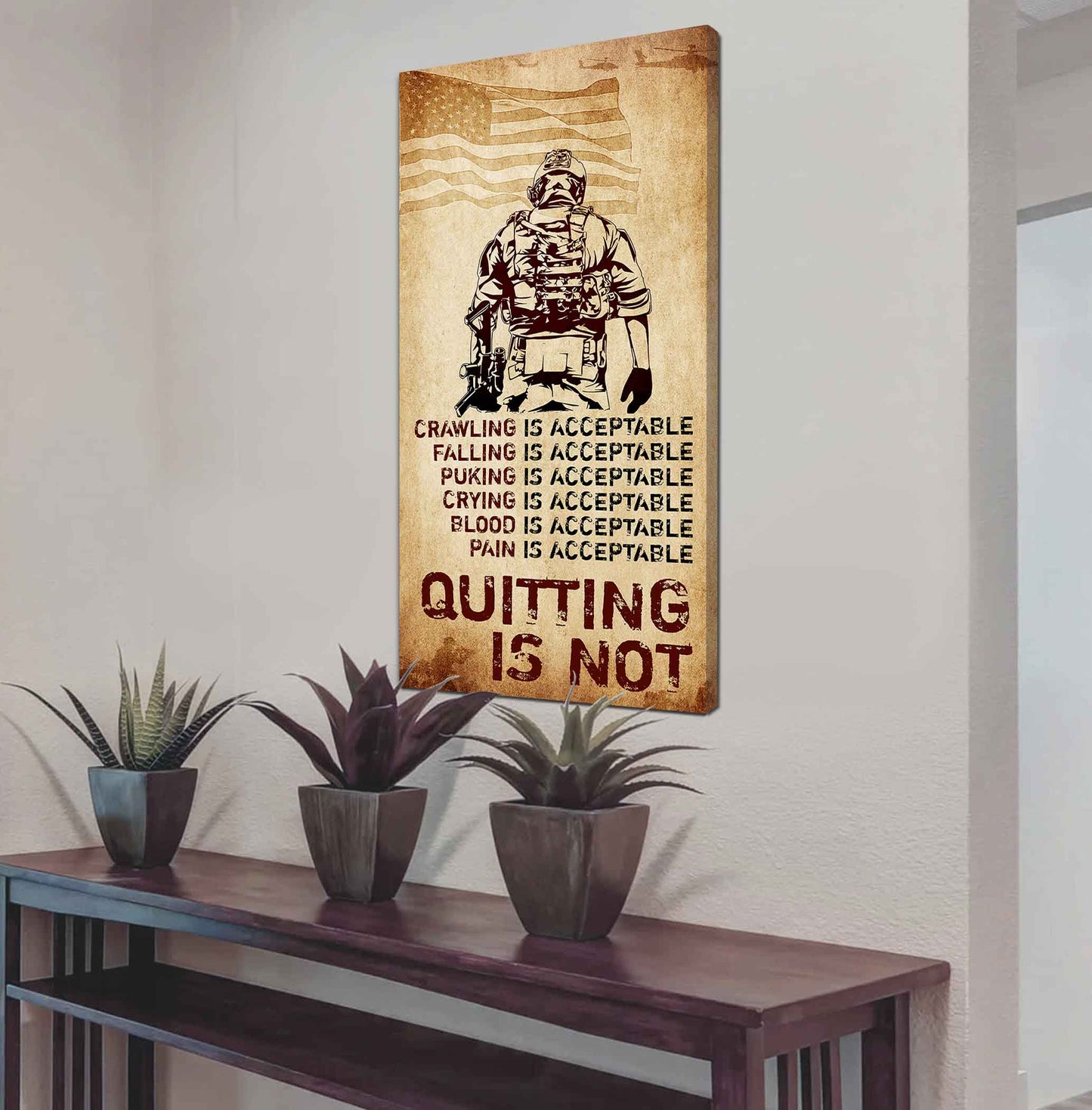 Warrior Quiting Is Not Poster Canvas Motivation Canvas Gift For You