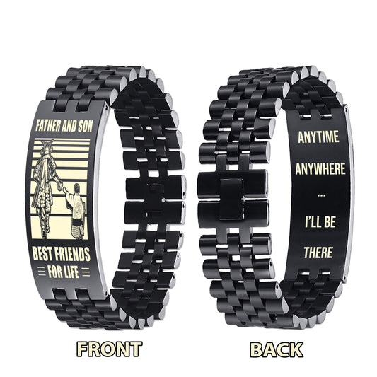Samurai ANT Personalized Double Sided Bracelet Father And Son Best Friends For Life - Message on the back side