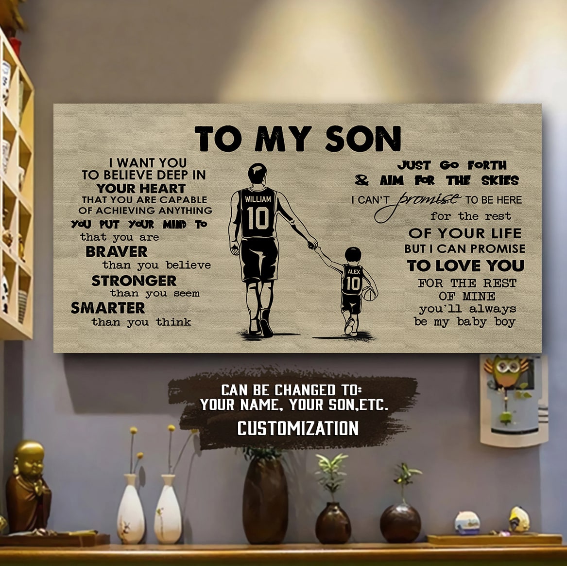 AMERICAN FOOTBALL TO MY SON- I WANT YOU TO BELIEVE- CANVAS POSTER
