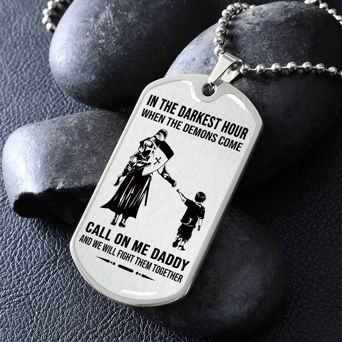 DRB PC Military Chain Silver Plated 18K Gold Plated Call On Me Daddy Gift For Your Dad