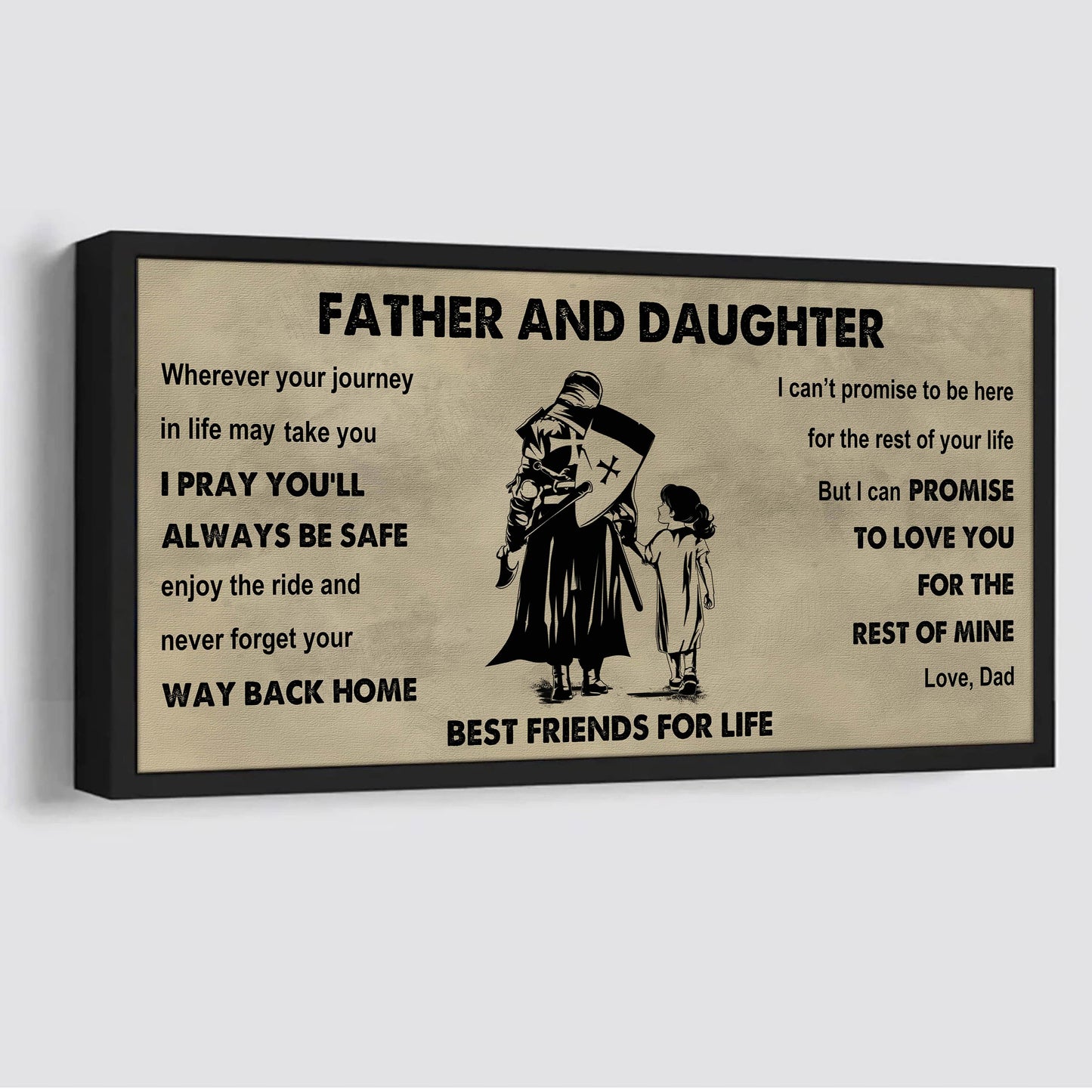 DRB Father And Daughter Best Friends For Life - Ver 2 Never Forget Your Way Back Home Poster Canvas Gift For Daughter From Father