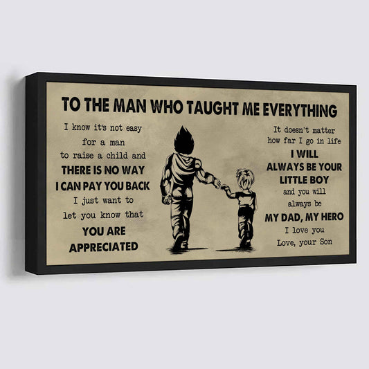 DRB To The Man Who Taught Me Everything - You Will Always Be My Hero Poster Canvas Gift For Father - Photo Upload