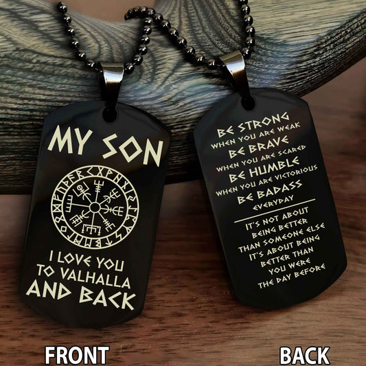 Personalized Viking Double-Sided Dog Tag for Son