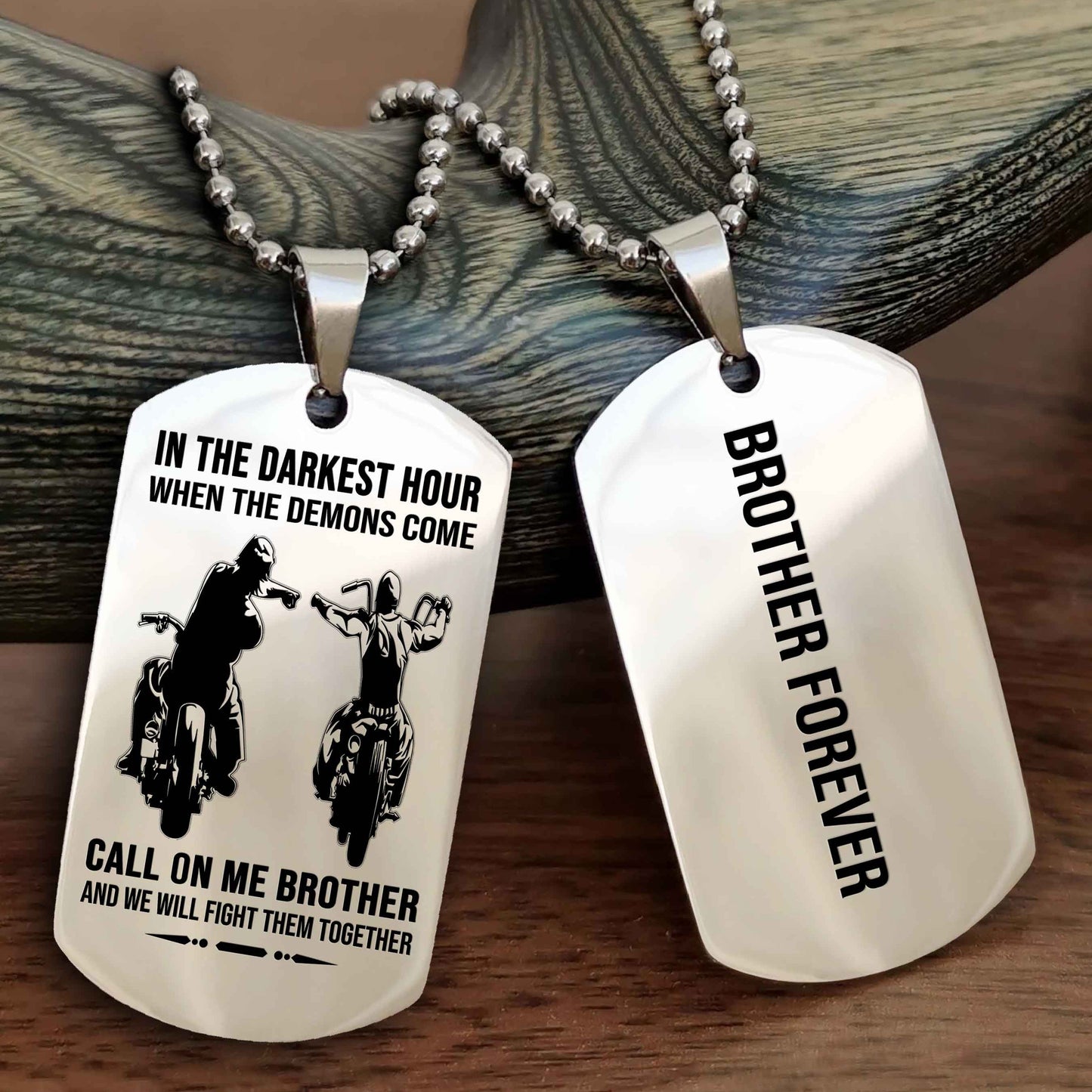 DRB Customizable engraved black dog tag double sided gift from brother, brother forevers NAG