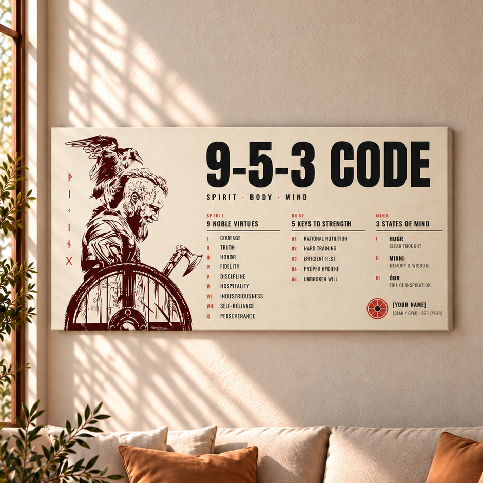 Warrior Poster Canvas 7 5 3 Code Inspiration Gift For You