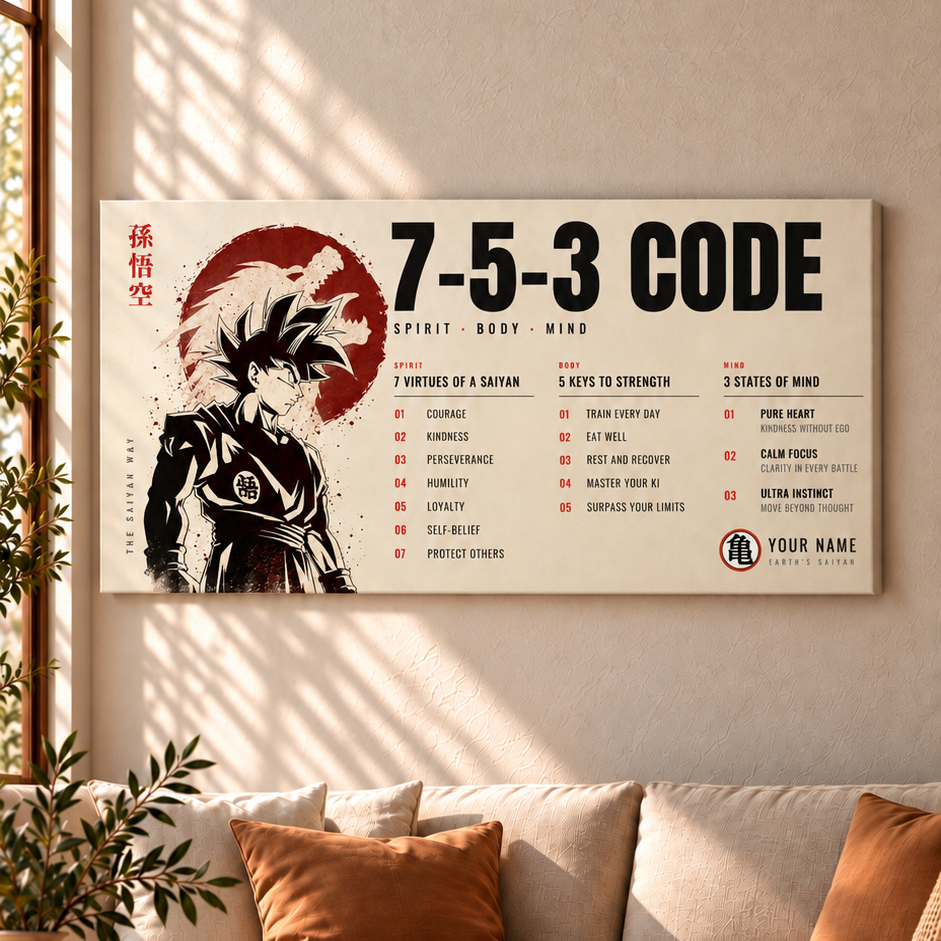 Warrior Poster Canvas 7 5 3 Code Inspiration Gift For You