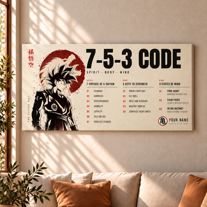 Warrior Poster Canvas 7 5 3 Code Inspiration Gift For You