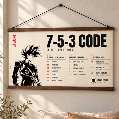 Warrior Poster Canvas 7 5 3 Code Inspiration Gift For You