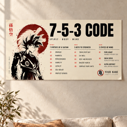 Warrior Poster Canvas 7 5 3 Code Inspiration Gift For You